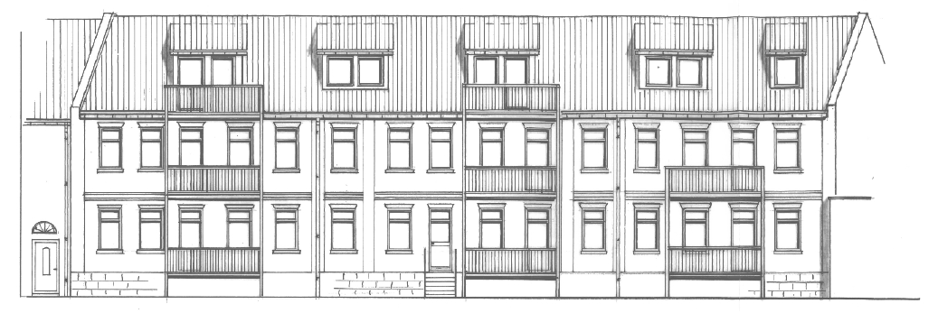 technische Skizze Bauobjekt