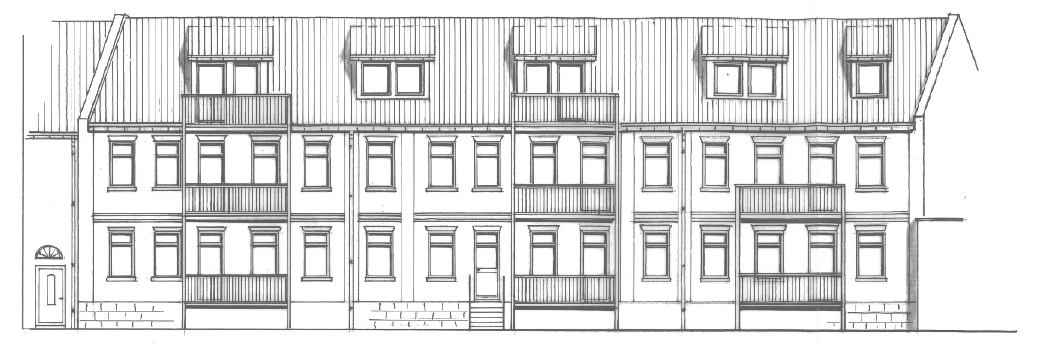 technische Skizze Bauobjekt